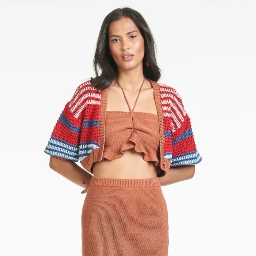 SACHIN + BABI Penny Cardigan In Red Multi Stripe